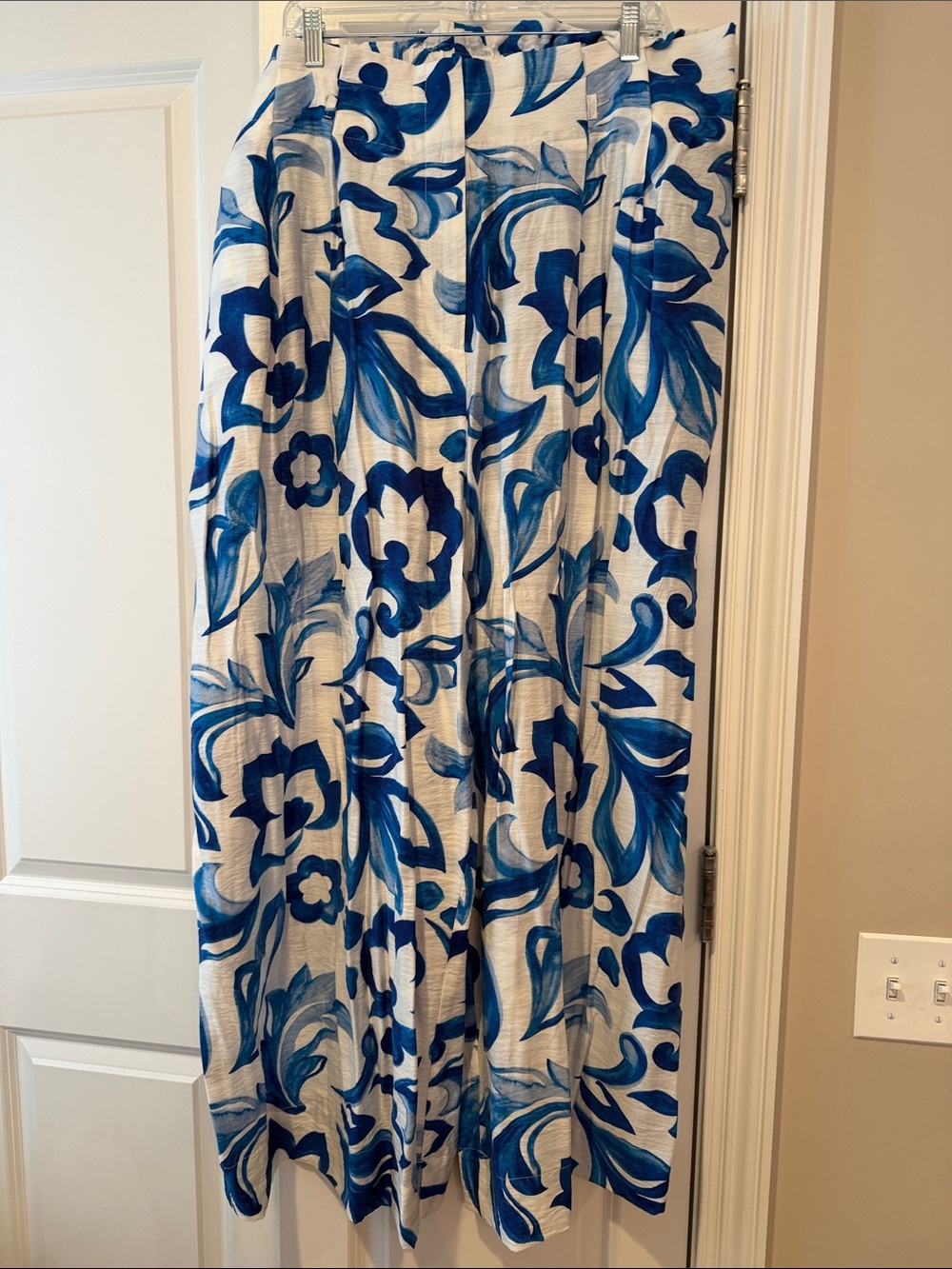 City Chic Blue & White Wide Leg Pants